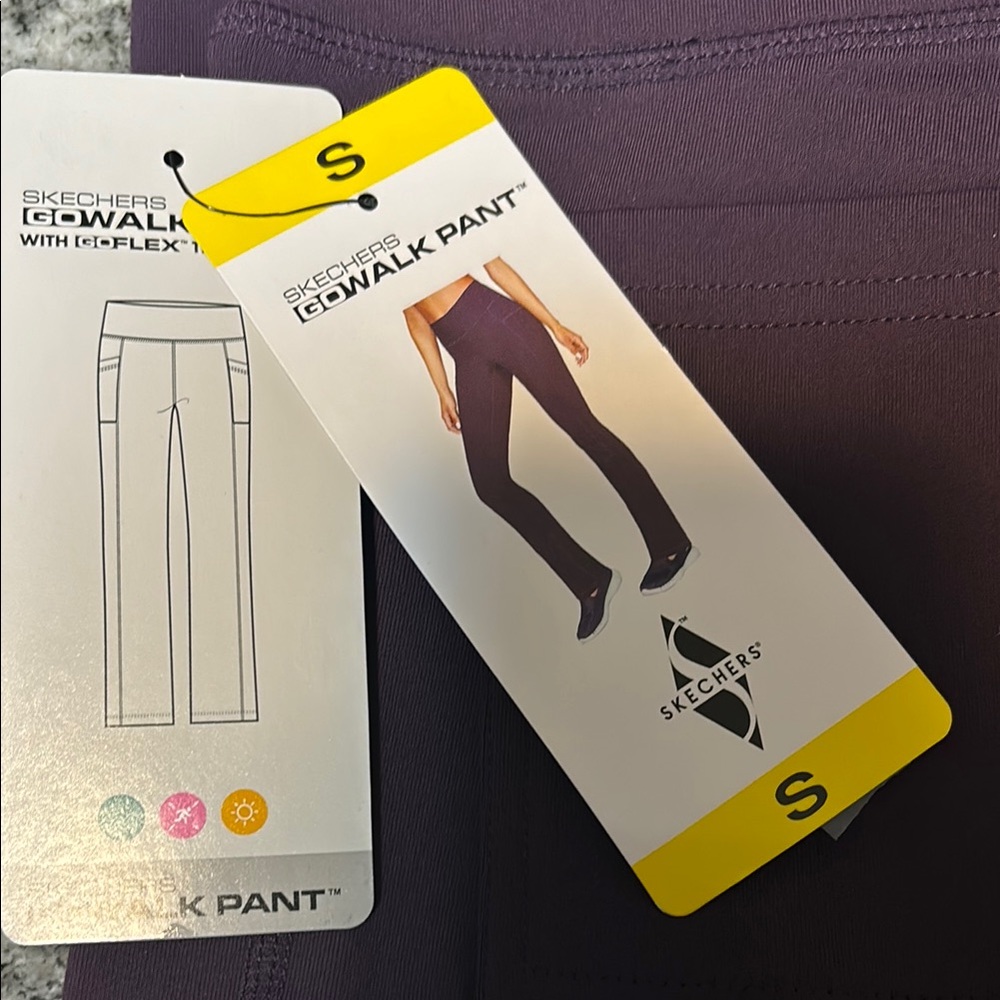 Skechers Go Walk Pants High Waist 4 Pockets - Breathable Active Stretch Purple S
